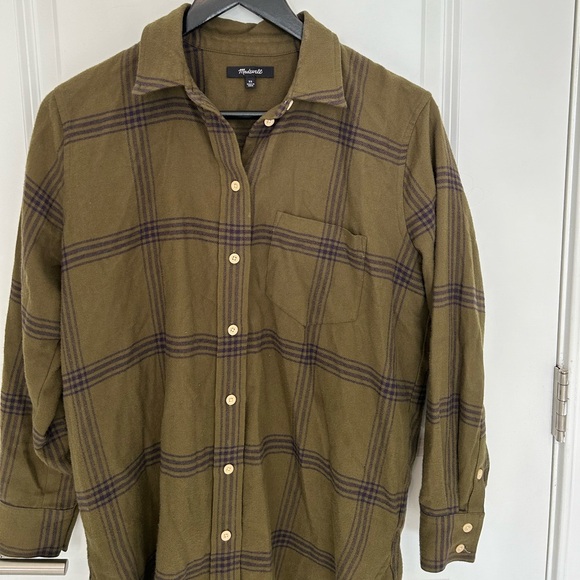 Madewell Flannel Oversized Ex-Boyfriend Tunic Shirt in Windowpane - Picture 7 of 13